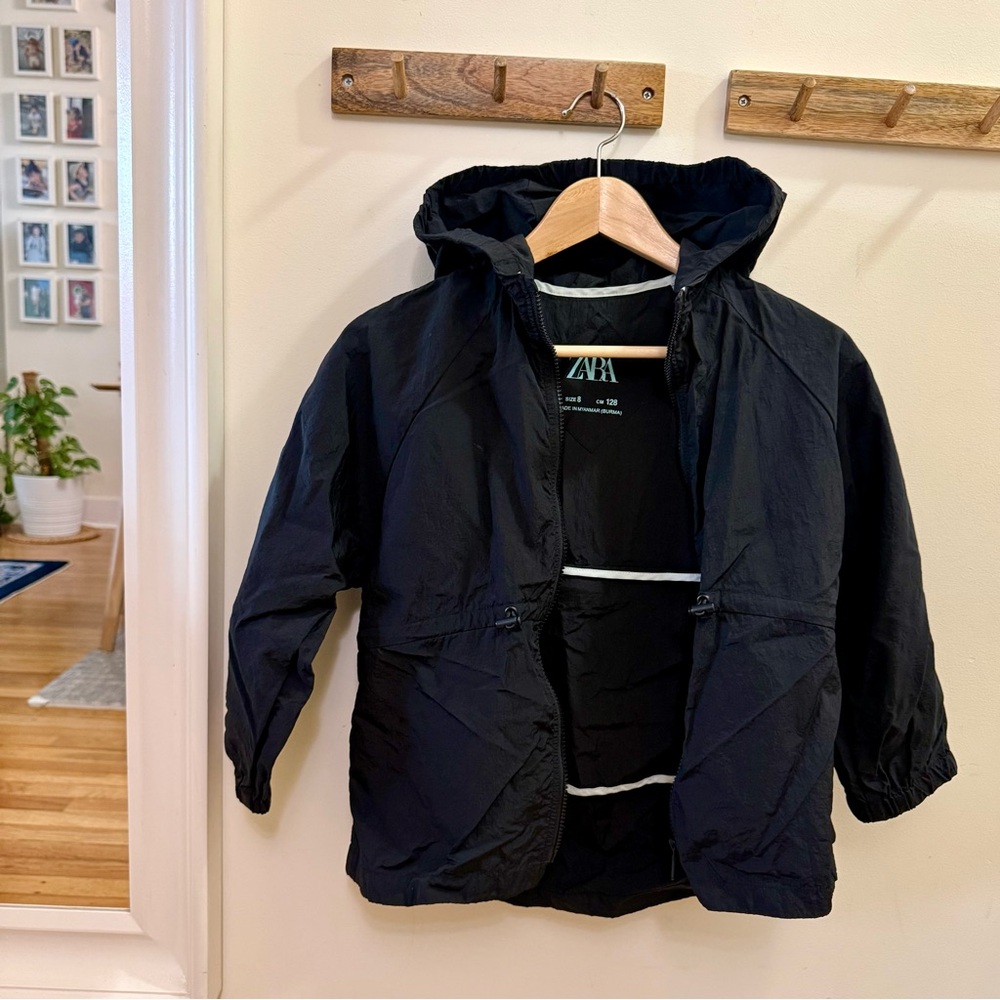 Zara Kids Black Lightweight windbreaker/raincoat  with Hood